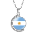 Detailed view of rotating crescent pendant with Argentina flag and polished silver finish - Argentina Style (Rotatable)