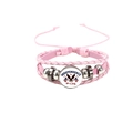 Détail du bracelet multicouche en cuir rose avec breloque aigle pour la fête de l'Indépendance - Style Independence Day 4 Juillet Rose (HS12056-13)