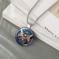 Halskette zum 250. Jahrestag der USA mit Adler-Anhänger, Flaggen und blauem Emaille - 250 Jubiläum Adler-Stil (YOO8-4)