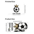 Sticker mural couronne football PVC imperméable 48x38cm avec détails de taille - Style Roi du Football (SZ-S270334) / 28x60cm