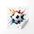 Guide des tailles pour stickers foot aquarelle colorés de dimensions 40x40 cm environ - Style de Football à l'Aquarelle (SZ-S270403) / 40x40cm