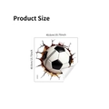 3D voetbal muursticker van PVC, waterdichte zelfklevende voetbal muursticker 40x40cm - 3D Voetbal Door De Muur Stijl (SZ-S270372) / 40x40cm