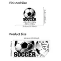 Sticker mural de football imperméable avec phrases motivantes et guide des tailles - 28x60cm / Noir