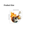 Sticker mural foot en feu avec couronne en PVC imperméable, taille 40x40 centimètres - Football de Couronne de Flamme (SZ-S270400) / 40x40cm