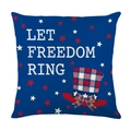 Square Independence Day pillow cover with Let Freedom Ring print and stars design - 45*45cm (Insert Not Included) / Let Freedom Ring Slogan Style (JYM750-2)