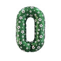 Green 40-inch number 0 foil balloon with black and white soccer pattern for parties - Green Soccer Theme / Number 0