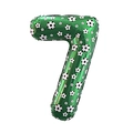 40-inch green number 7 foil balloon with soccer pattern for football party decor - Large-Green Soccer Number 7