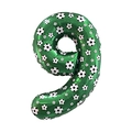 40-inch green foil number 9 balloon with football pattern for World Cup party decor - Large-Green Soccer Number 9