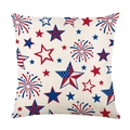 Independence Day pillow cover with stars and fireworks pattern in red and navy blue - 45*45cm (Insert Not Included) / Stars and Stripes Fireworks Style (JYM750-3)