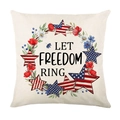 Independence Day throw pillow cover with Let Freedom Ring floral wreath print - Let Freedom Ring Wreath Style (JYM752-1)