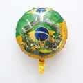 Palloncino tondo 18 pollici Brasile in alluminio con statua di Rio e bandiera nazionale - Palloncino Tondo Giorno dell'Indipendenza del Brasile - Verde