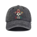 Gorra vintage gris oscuro con diseño del Mundial 2026 y animales de América del Norte - Ajustable / Negro