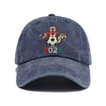 Vista frontal de gorra de béisbol azul marino con gráfico del Mundial 2026 y textura - Ajustable / Azul marino