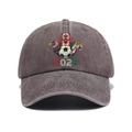 Detail of 2026 World Cup graphics on washed vintage dark grey cotton baseball cap - Adjustable / Coffee