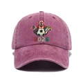 Vintage washed burgundy baseball cap featuring 2026 soccer tournament printed graphics - Adjustable / Burgundy