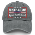 Vintage washed cotton grey baseball cap featuring Justice for Renee Nicole graphic print - 56-60cm / Gray