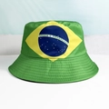 Reversible Brazil flag bucket hat in vibrant green for World Cup soccer fans - Green Brazil Flag Theme Style