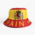 Reversible bucket hat with Spain national flag colors and detailed coat of arms - Spain Red Yellow Colorblock Logo Letter Style (SPAIN)