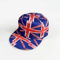 Vintage Union Jack print snapback baseball cap with distressed texture and flat brim design - M (55-59cm) / UK Flag