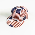 Flat brim baseball cap featuring all-over American flag print and red white stripes - M (55-59cm) / USA Flag