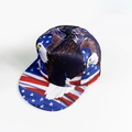 Detail of the American flag print and bald eagle motif on this flat brim snapback hat - M (55-59cm) / Eagle
