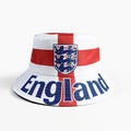 White England bucket hat with Three Lions crest and St George Cross design for football fans - England Team Crest Letter Style (England)