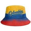 Sombrero de pescador bandera de Colombia para hombre y mujer con degradado amarillo azul rojo - M (56-58cm) / Estilo de bloque de tres colores degradados (3)