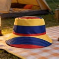 Reversible 2026 World Cup bucket hat with red, yellow, and blue stripes for fans - Colombia Red Yellow Blue Horizontal Stripes Style