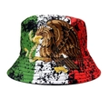 Sombrero de pescador retro México Mundial con escudo de águila y diseño tricolor vintage - M (56-58cm) / Patrón Bandera México