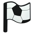 Patch créatif en PVC souple drapeau de football pour accessoires de cheveux et bijoux DIY - Style Drapeau de Football Noir et Blanc (02)