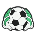 Soccer ball PVC charm with green cartoon hands for clog shoes decoration accessories - Green Hands Holding Ball (03)