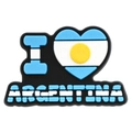 Charm de chaussure en PVC cœur drapeau Argentine, décoration souvenir sur le thème du foot - Lettres I Love Argentina (04)