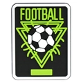 DIY fluorescent green and black PVC football patch charm for shoes and phone cases - FOOTBALL Text with Soccer (05)