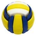 Balle puzzle 3D style volleyball en PVC jaune, bleu et blanc pour accessoires - Volley-ball