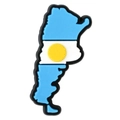 Argentina map shaped PVC shoe charm with classic flag blue white stripes and sun design - Argentina Map Outline (05)