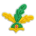 Tropisches Blatt-Accessoire aus PVC für Schuhe in Gelb, Grün und Rosa für Karneval - Tropisches Feder-Ornament