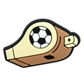 Brown soccer whistle shoe charm made of PVC soft rubber for personalized footwear decoration - Soccer Whistle Style (06)