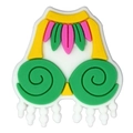Bijou de chaussure en PVC style tropical vert, jaune et rose pour sabots - Vêtements Tribaux