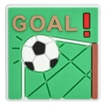 Square PVC soccer charm with Goal text and 3D football design for DIY accessories - Square Goal Text (07)