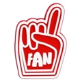 Red No.1 fan finger hand gesture PVC soft rubber accessory for shoes and bags - NO.1 Cheering Gesture (08)