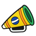 Breloque de chaussure en PVC motif mégaphone aux couleurs du Brésil jaune et vert - Trompette aux Couleurs du Brésil