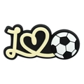 Cartoon soccer PVC soft rubber charm with heart and L letter for DIY accessories - Love Soccer Letter L Style (09)