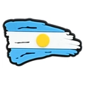 Argentina flag PVC soft glue shoe charm accessory with hand-painted sun design - Hand-painted Brush Flag (09)