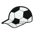 Cartoon baseball cap shaped PVC shoe charm with black and white football texture - Soccer Baseball Cap Style (10)
