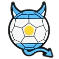 Argentina soccer demon PVC shoe charm for clogs with blue horns and sun design - Devil Football Shape (10)