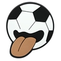 Cartoon soccer ball PVC charm with a playful tongue expression for DIY accessory - Playful Tongue Out Soccer Style (11)