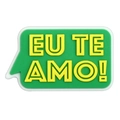 Breloque chaussure bulle de texte Eu Te Amo aux couleurs du drapeau brésilien - Bulle Je t'aime (EU TE AMO!)