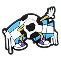 Cartoon soccer player PVC shoe charm with dab pose and blue stripes pattern - Dabbing Football Character (11)