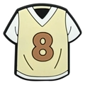 Yellow sports jersey PVC patch with brown number 8 for DIY shoe decoration - No 8 Sports Jersey Style (12)