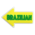 Charme de chaussure en PVC jaune avec relief Brazilian vert et forme de flèche - Flèche Brésilienne (BRAZILIAN)
